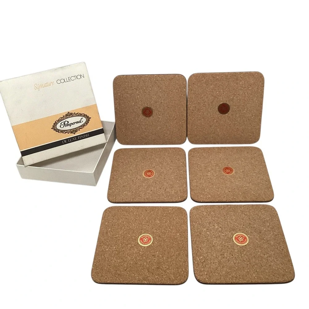 Pimpernel Spode Christmas Tree Coasters Set of 6 Cork Backed Made in England Box